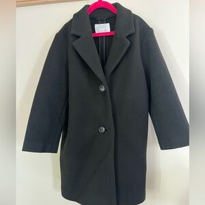 Zara Girls Overcoat 2 Button Black Size 6-7